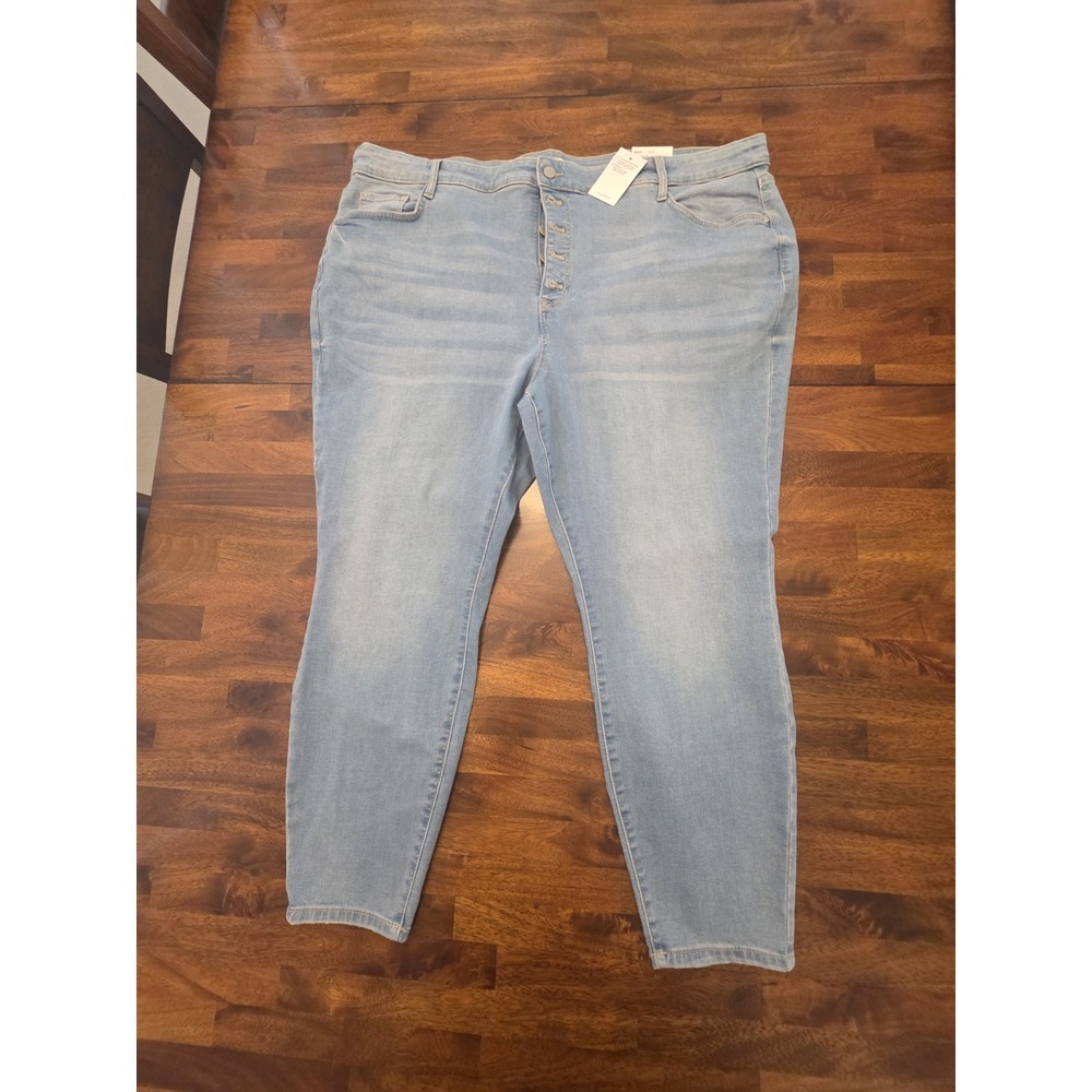 Nine West Women's Blue Jeans Size 26w Skinny High Rise Stretch New With Tag